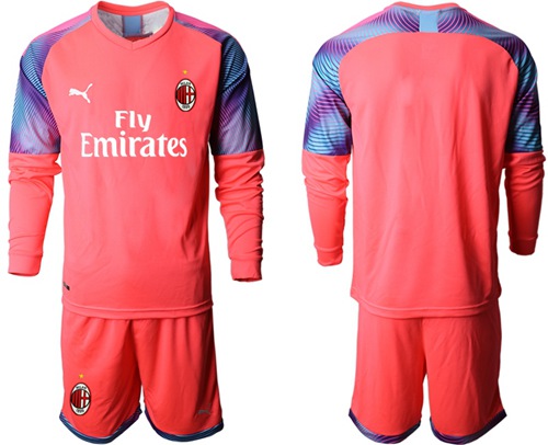 AC Milan Blank Pink Goalkeeper Long Sleeves Soccer Club Jersey